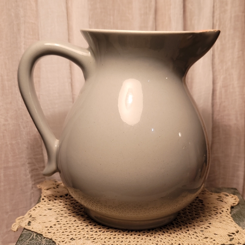 Elegant Light Blue/gray and Pink Ceramic Pitcher